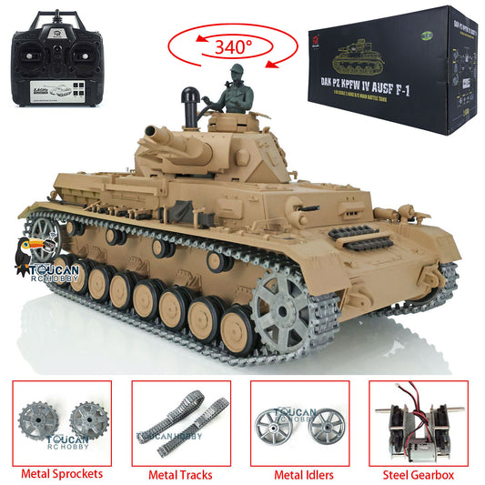 2.4G Henglong 1/16 Snow 7.0 Upgraded Panzer IV F RTR RC Tank 3858 Metal Tracks Sprocket Idler Wheels Infrared Combating System
