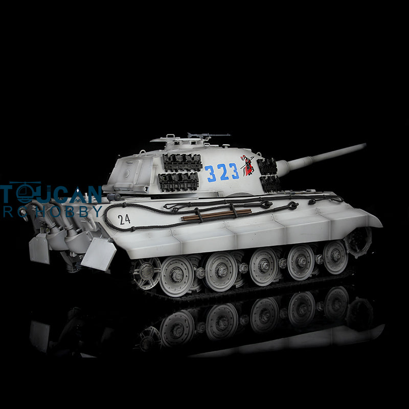 2.4G Henglong 1/16 Yellow 7.0 Plastic German King Tiger RTR RC Tank Model 3888A Radio Control Infrared Combating System Metal Barrel