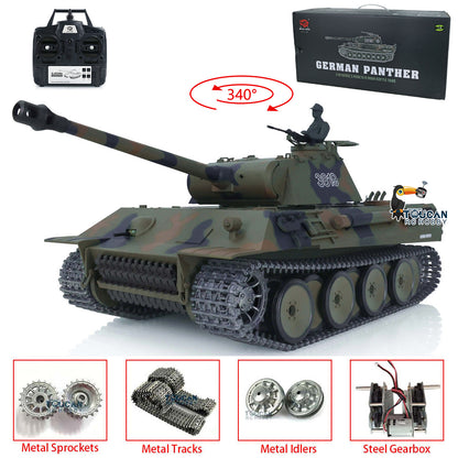Henglong 1/16 Snow 7.0 Upgraded Metal Version German Panther V RTR RC Tank 3819 Metal Sprocket Wheels Infrared Combating System