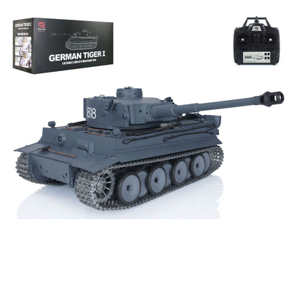 DE Stock 2.4Ghz Henglong 1/16 Scale 7.0 Upgraded 3818 German Tiger I RTR RC Tank BB IR Smoke Metal Drive Idler Wheels Tracks Gearbox