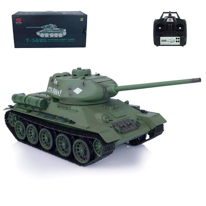 2.4G Henglong 1/16 7.0 Plastic 3909 Soviet Union T34/85 RTR RC Tank BB Infrared Combat 360 Degree Turret Metal Barrel Smoke