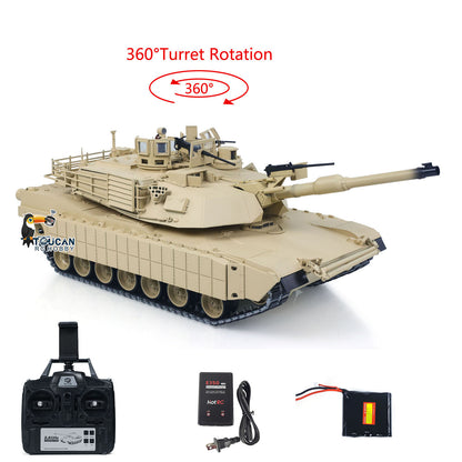 IN Stock TOUCAN 1/16 Metal USA M1A2 Abrams RTR RC Tank 3918 TUSK I FPV Dual Flow Gearbox Barrel Recoil 360 Degrees Turret Electric Periscope Smoke IR