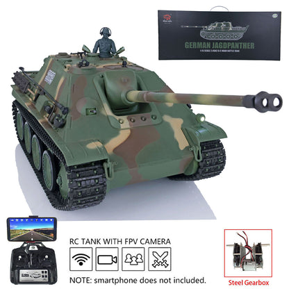 Henglong 1/16 7.0 Plastic Jadpanther 3869 RTR RC Tank FPV Infrared Combating System BB Shooting Smoke Unit Steel Gearbox Metal Barrel