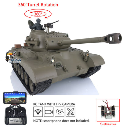 Henglong 1/16 Plastic TK7.0 3838 M26 RTR RC Tank Steel Gearbox FPV 360 Degrees Turret Infrared System Smoke BB Unit Sounds Lights