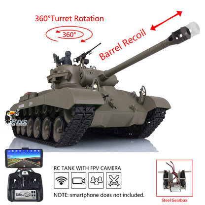 Henglong 1/16 Plastic TK7.0 3838 M26 RTR RC Tank Steel Gearbox FPV 360 Degrees Turret Infrared System Smoke BB Unit Sounds Lights
