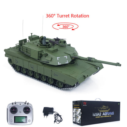 IN Stock 1/16 TOUCAN 3918 Abrams M1A2 RC Tank 360 Degree Turret Barrel Recoil Firing Flash Smoke Metal Gearbox Drive Idler Road Wheels