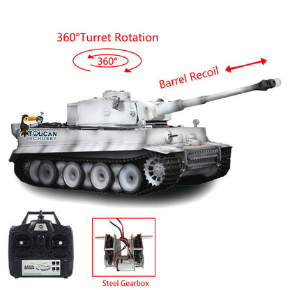 Henglong 1/16 TK7.0 German Tiger I RTR RC Tank 3818 with 360 Degrees Turret Barrel Recoil BB IR Smoke Metal Tracks Sprockets Idlers Road Wheels