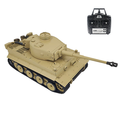 2.4Ghz Henglong 1/16 7.0 Plastic German Tiger I RTR RC Tank 3818 BB IR Barrel Recoil Steel Gearbox 320 Degree Rotating Turret
