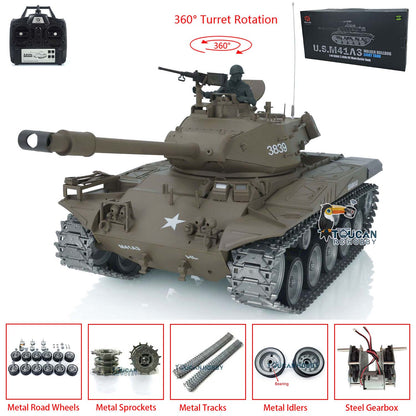 Henglong 1/16 7.0 Customized Walker Bulldog RTR RC Tank 3839 360 Degree Turret Rotation Metal Tracks Sprocket Wheels Infrared Combating System