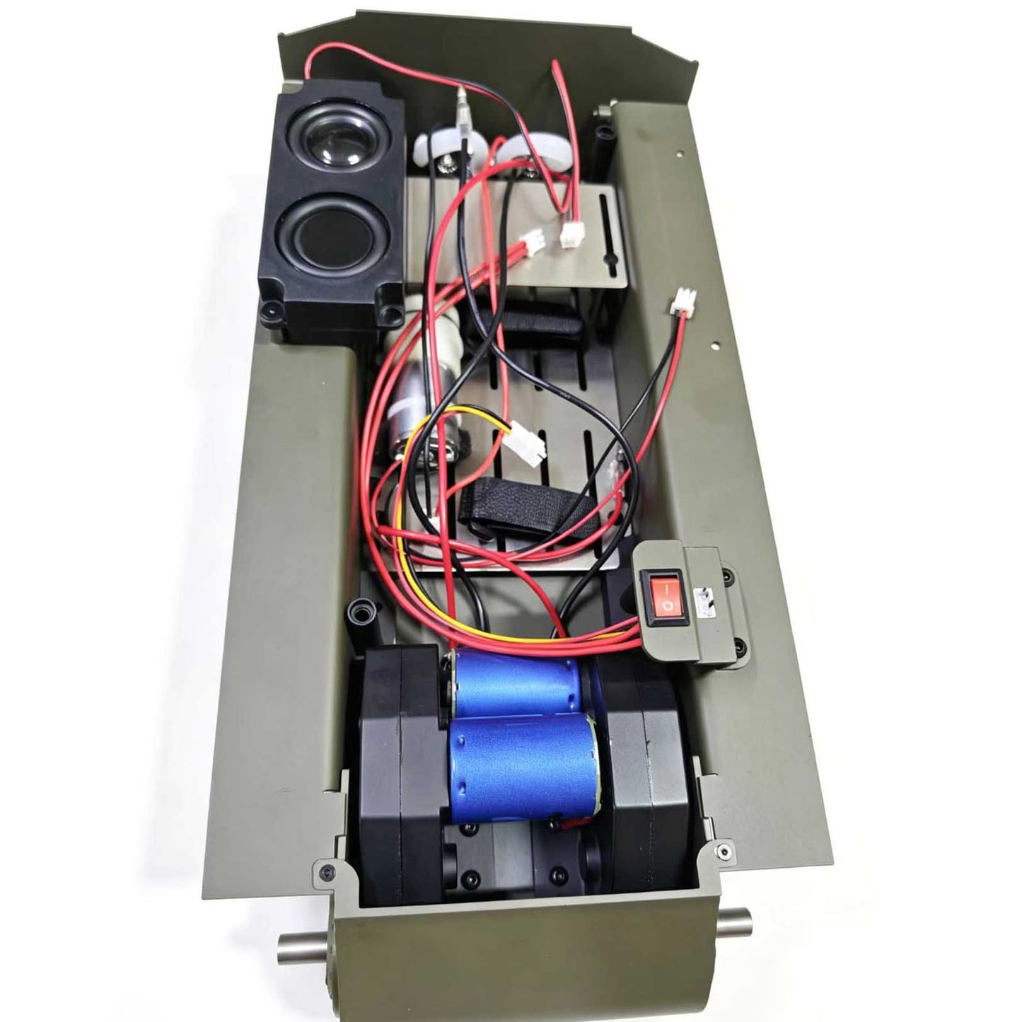 Metal Chassis Smoke Unit Gearbox Power Blue Motor Speaker Switch for Henglong 1/16 RC Battle Tank 3898 USA M4A3 Sherman Model