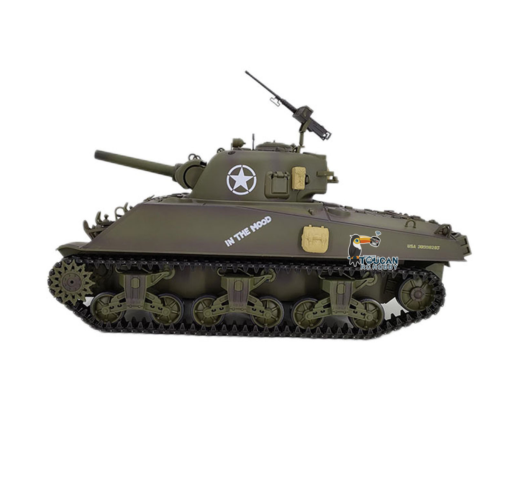 Henglong 1/16 Special Spray Painting TK7.0 Plastic 3898 USA M4A3 Sherman RTR RC Tank with Barrel Recoil BB IR Smoke Steel Gearbox