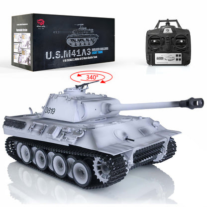 Henglong 1/16 Scale Remote Control Tank Model 7.0 Version Plastic German Panther 3819 w/ Gearbox Turret Road Wheel Smoking Engine Sound