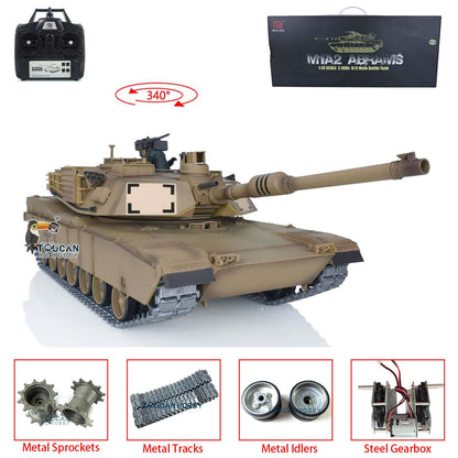 IN Stock 2.4G Henglong 1/16 7.0 Upgraded M1A2 Abrams 3918 RTR RC Tank Model BB IR Smoke Sound Lights Metal Drive Idler Wheels