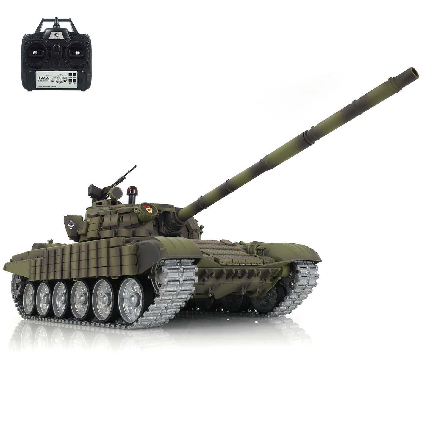 Henglong 7.0 1/16 3939 Russian T72 RTR RC Tank BB IR Smoke 360 Degree Turret Metal Tracks Road Drive Idler Wheel Gearbox Tracks