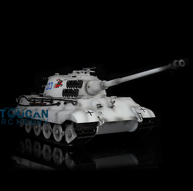 Henglong 1/16 7.0 3888A Customized King Tiger Barrel Recoil RC Tank Metal Tracks Road Wheels Barrel 360 Degree Turret Rotation