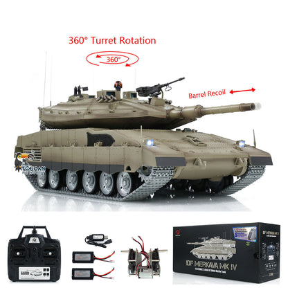 Henglong 1/16 TK7.0 IDF Merkava MK IV 3958 RTR RC Tank with Metal Sprockets Idlers Road Wheels Tracks Gearbox