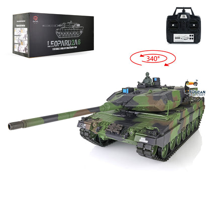 US Stock 2.4Ghz Henglong 1/16 TK7.0 Plastic Leopard2A6 RTR RC Tank Model 3889 Infrared Combat BB Shooting Metal&nbsp;Barrel