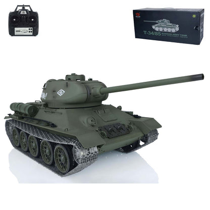 US Stock 2.4Ghz Henglong 1/16 Scale 7.0 Upgraded Soviet T34/85 3909 RTR RC Tank Model BB Infrared Metal Barrel Tracks Drive Idler Wheels