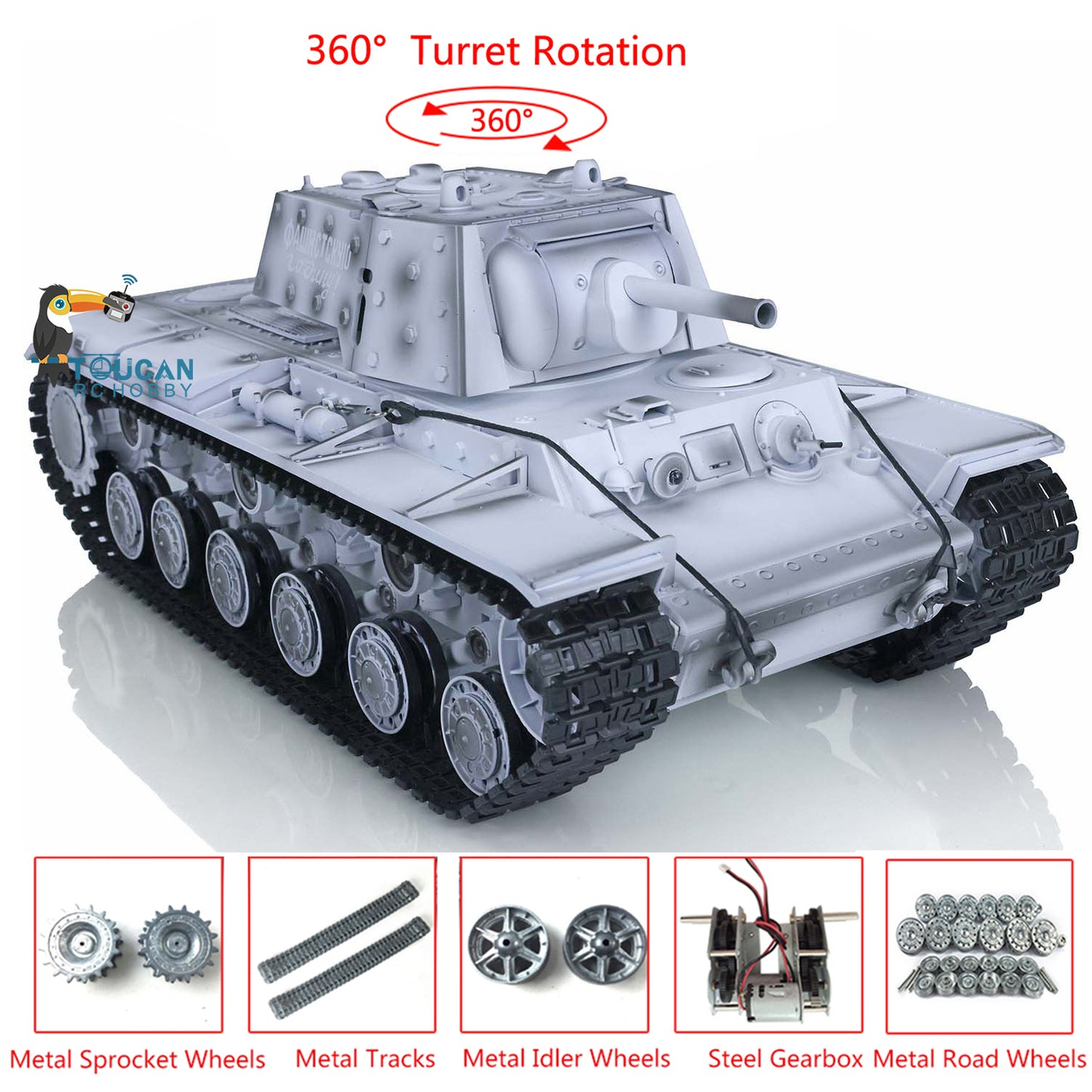 2.4G Henglong 1/16 7.0 Soviet KV-1 RTR RC Tank 3878 Infrared Combating System Metal Tracks Wheels 360 Degree Turret Rotation