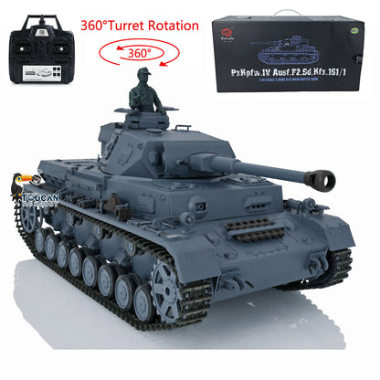 2.4G Henglong 1/16 7.0 Plastic Panzer IV F2 F 3858 3859 RTR RC Tank Model Infrared System 360 Degree Turret BB Unit Smoke Lights 2Sounds