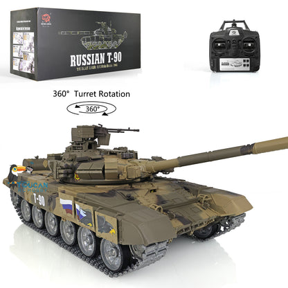 1/16 Henglong 7.0 Russian T90 RC Tank 3938 360 Degree Turret Red Eyes Metal Road Wheels Barrel lifting Idle Smoke Infrared Combating System