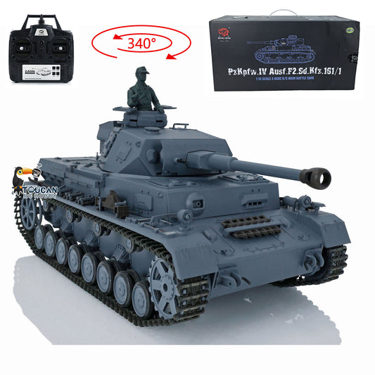 2.4G Henglong 1/16 7.0 Plastic German Panzer IV F2 RTR RC Tank Radio Control Model 3859 Infrared Combating System Metal Barrel