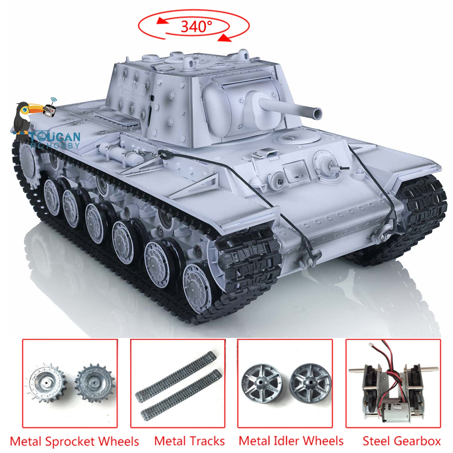 2.4G Henglong 1/16 7.0 Upgraded Soviet KV-1 RTR RC Radio Control Vehicle Tank 3878 Metal Tracks BB Unit Infrared Combating System