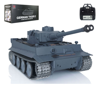 1/16 Heng Long Upgrade 7.0 3818 German Tiger I RC Tank FPV IR BB Metal Tracks Drive Idler Wheels Gearbox Barrel Recoil Smoke Manual Spray Color
