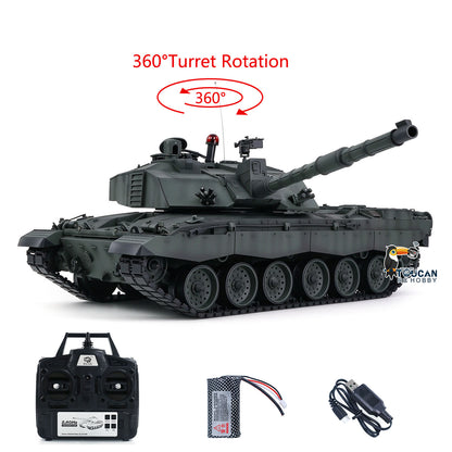Henglong 1/16 TK7.0 Professional British Challenger II 3908 RTR RC Tank with Metal Tracks Sprockets Idlers Road Wheels Gearbox