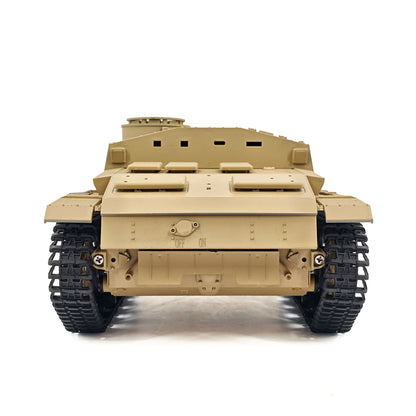 2.4G Henglong 1/16 7.0 Plastic German Stug III RTR RC Tank Model 3868 BB IR Steel Gearbox 1800MAH Battery Radio Sound Lights