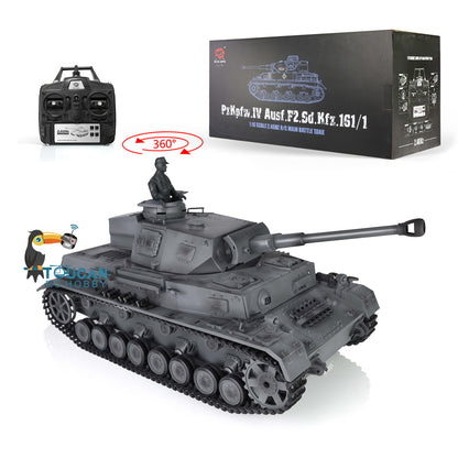 Henglong 1/16 TK7.0 Upgraded Panzer IV F2 Radio Control Tank 3859 w/ FPV 360 Degrees Rotating Turret Metal Idler Sprocket Engine Sound
