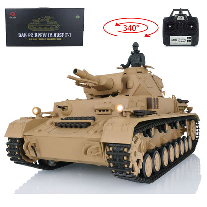 US Warehouse 2.4G Henglong 1/16 7.0 Plastic 3858 German Panzer IV F RTR RC Tank Model Smoke BB IR Sound Light Metal Barrel