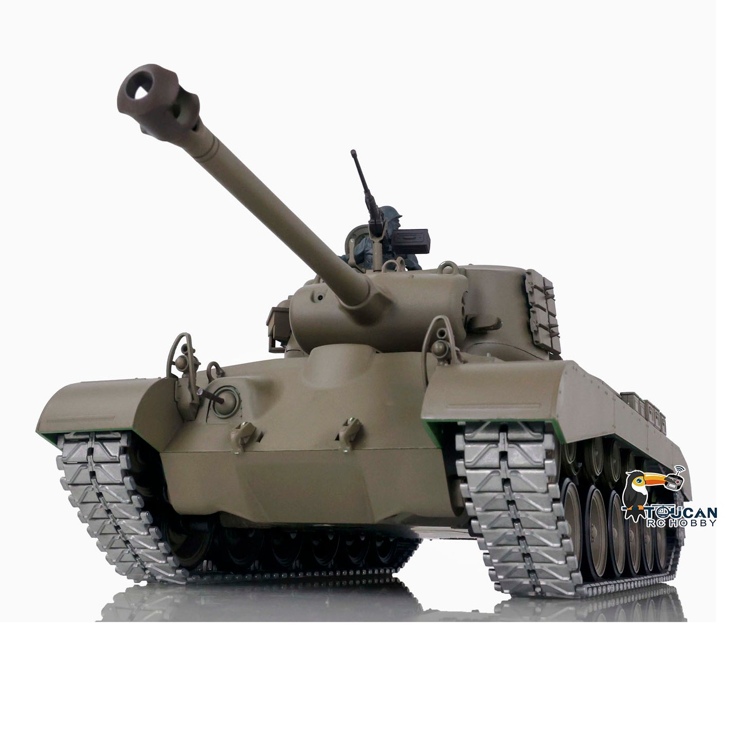 2.4G Henglong 1/16 Snow 7.0 Upgraded M26 Pershing RTR RC Tank Radio Control Vehicle 3838 Metal Tracks Sprocket Wheels Infrared Combating System
