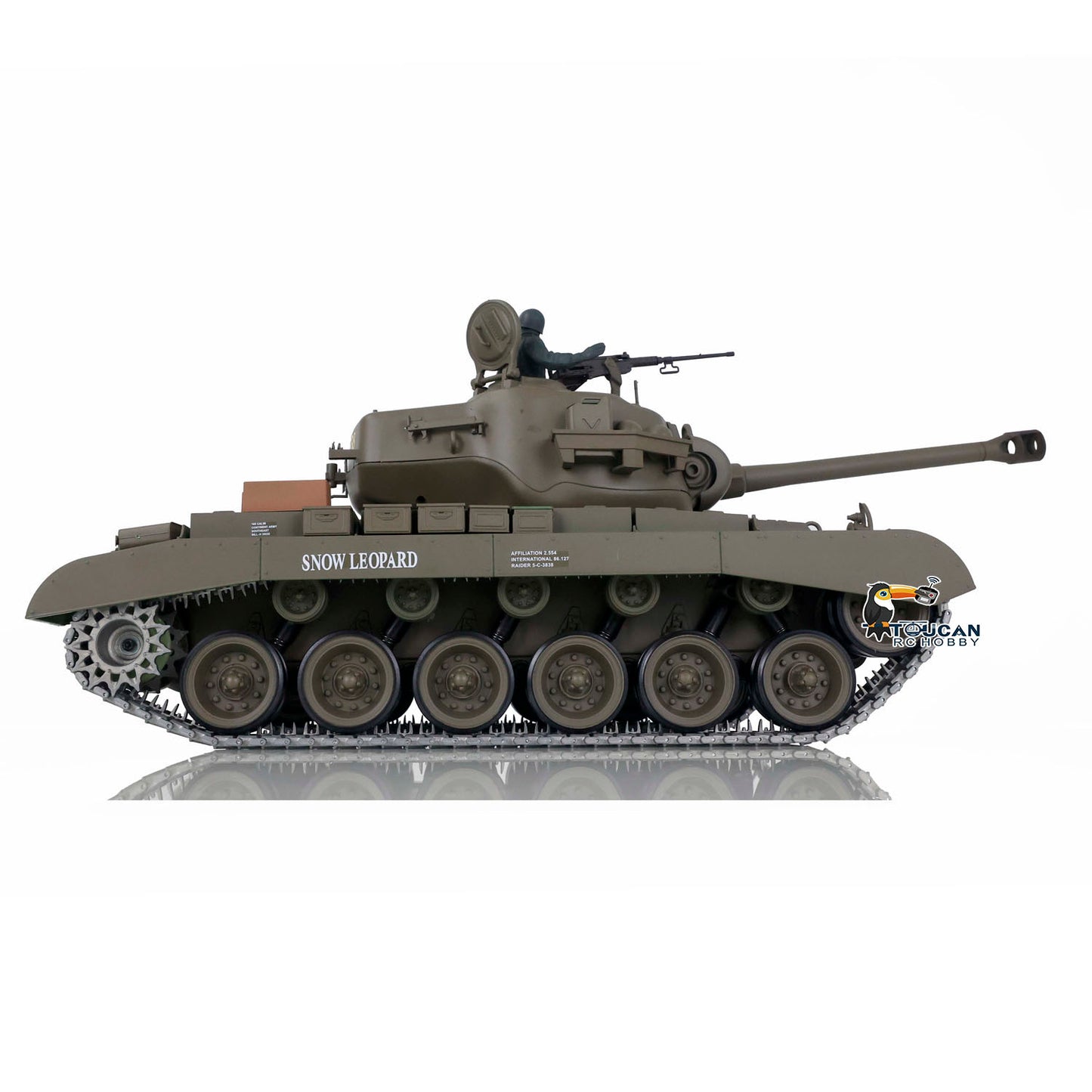 2.4G Henglong 1/16 Snow 7.0 Upgraded M26 Pershing RTR RC Tank Radio Control Vehicle 3838 Metal Tracks Sprocket Wheels Infrared Combating System