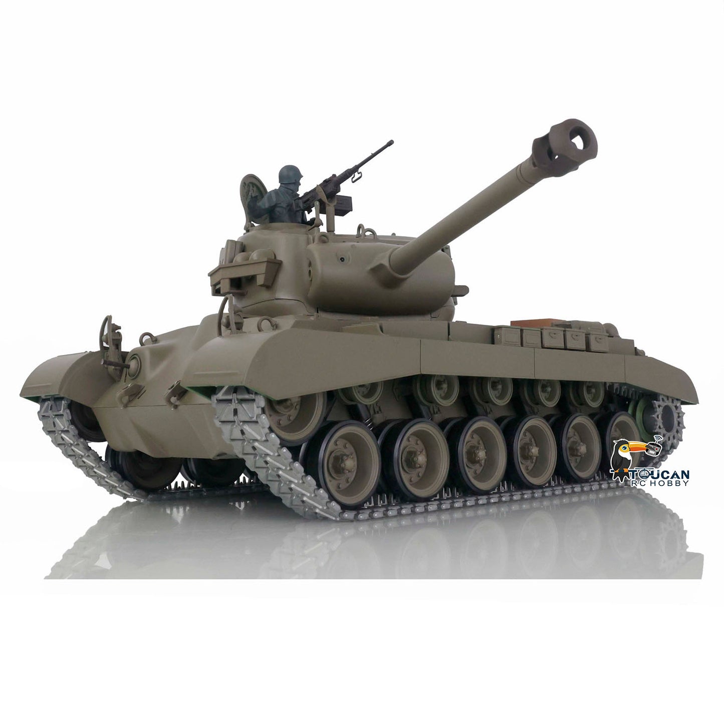 2.4G Henglong 1/16 Snow 7.0 Upgraded M26 Pershing RTR RC Tank Radio Control Vehicle 3838 Metal Tracks Sprocket Wheels Infrared Combating System