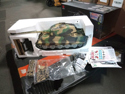 Free Shipping Second Hand US Stock Henglong 1/16 7.0 Customized King Tiger RC Tank 3888A Barrel Recoil BB IR Smoke Metal Drive Idler Road Wheels Tracks Gearbox