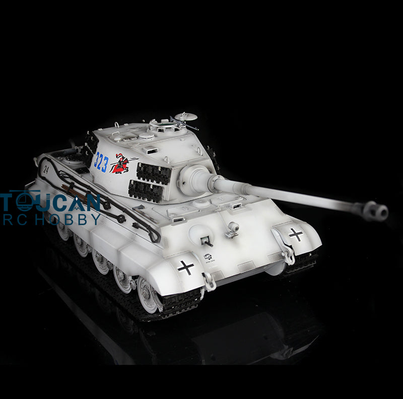 Henglong 1/16 7.0 3888A Customized King Tiger Barrel Recoil RC Tank Metal Tracks Road Wheels Barrel 360 Degree Turret Rotation
