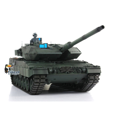 Henglong 1/16 7.0 RC Tank 3889 Green Plastic Leopard2A6 Assembled 360 Degree Turret Rotation BB Unit Infrared Combat Idle Smoke Metal Road Wheel Suspension