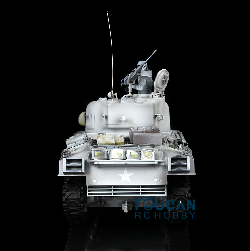 Henglong 1/16 Customized 7.0 M4A3 Sherman 3898 RTR RC Tank BB IR Smoke 360 Degree Turret Sound Light Metal Tracks Road Drive Idler Wheels