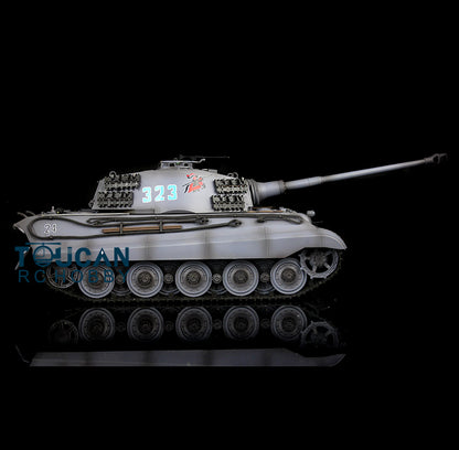 2.4G Henglong 1/16 Yellow 7.0 Plastic German King Tiger RTR RC Tank Model 3888A Radio Control Infrared Combating System Metal Barrel
