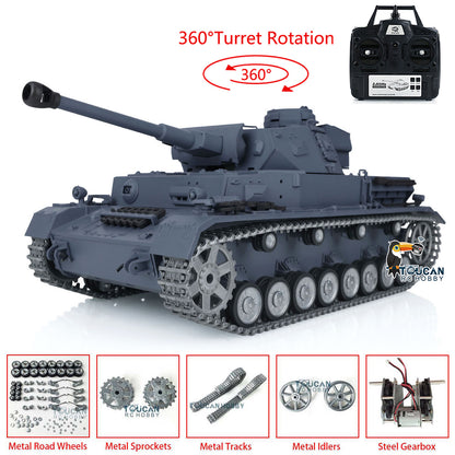 Henglong 1/16 Snow 7.0 Customized Panzer IV F2 RTR RC Tank 3859 Metal Driving Idler Wheels 360 Degree Turret Rotation Infrared Combating