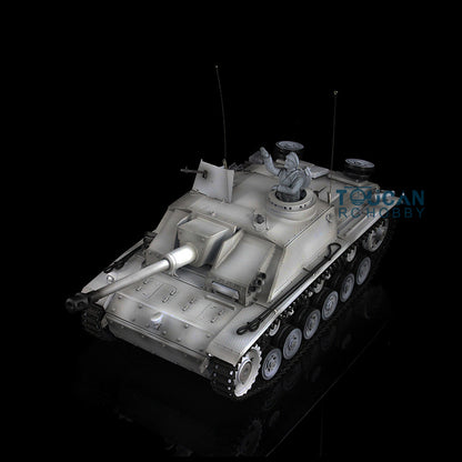 Henglong 1/16 Upgraded 3868 RC Tank Model 7.0 German Stug III w/ FPV Camera Phone Holder Metal Tracks Idler Sprocket Wheels Smoking