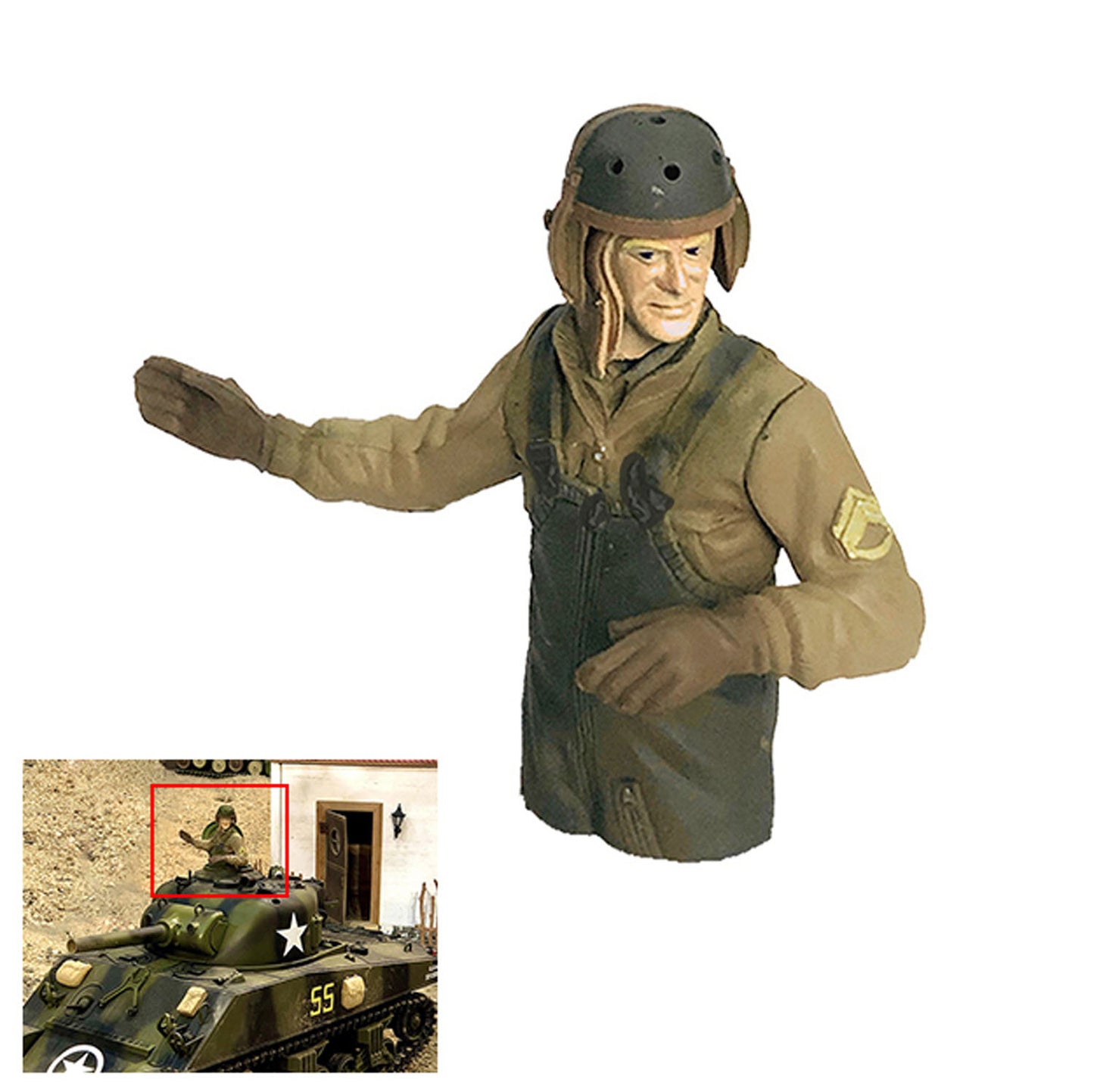 1/16 Soldier American German Russian Male Female Telescope Side Sitting Uniform For Remote Control Military Tank Model Parts