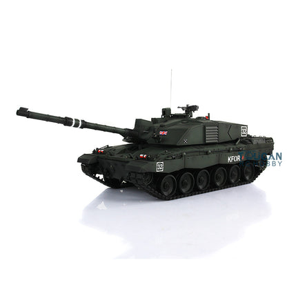 Henglong 1/16 7.0 RC Tank 3908 Customized Challenger II Metal Road Wheels Tracks 360 Degree Turret Infrared Combat Idle Smoke Barrel lifting