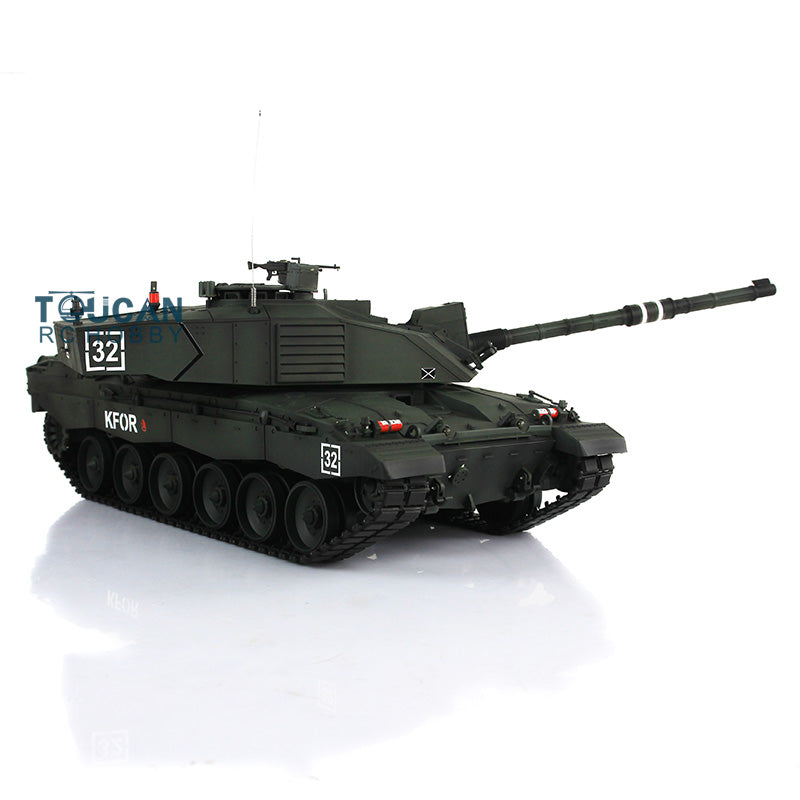 Henglong 1/16 TK7.0 Professional British Challenger II 3908 RTR RC Tank with 360 Degrees Turret BB IR Smoke Metal Tracks Sprockets Idlers Road Wheels Gearbox