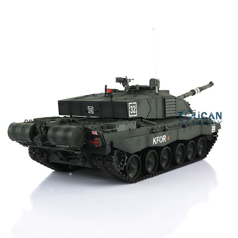 Henglong 1/16 TK7.0 Professional British Challenger II 3908 RTR RC Tank with 360 Degrees Turret BB IR Smoke Metal Tracks Sprockets Idlers Road Wheels Gearbox