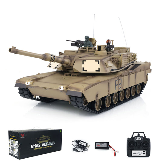 2.4Ghz Henglong 1/16 7.0 Plastic Ver M1A2 Abrams 3918 RTR RC Tank Remote Control Military Vehicle BB IR Smoke Sound Light Metal Barrel