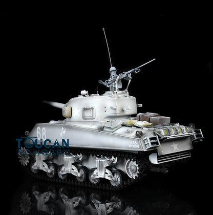 IN Stock Henglong 2.4G 1/16 Scale 7.0 Plastic Version M4A3 Sherman 3898 RTR RC Tank Model IR BB Smoke Light Sound Metal Barrel