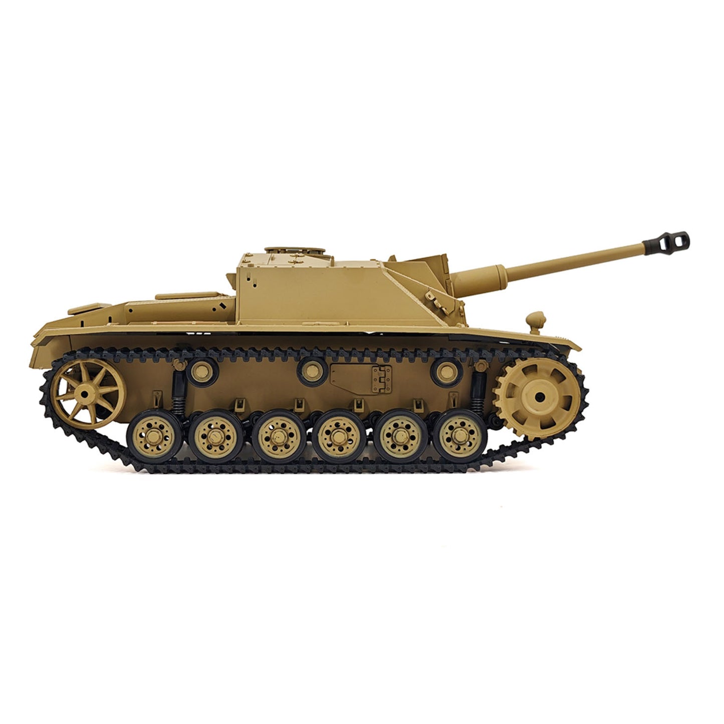 2.4G Henglong 1/16 7.0 Plastic German Stug III RTR RC Tank Model 3868 BB IR Steel Gearbox 1800MAH Battery Radio Sound Lights