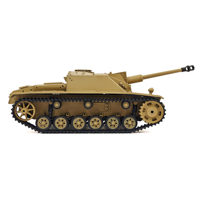 2.4G Henglong 1/16 7.0 Plastic German Stug III RTR RC Tank Model 3868 BB IR Steel Gearbox 1800MAH Battery Radio Sound Lights